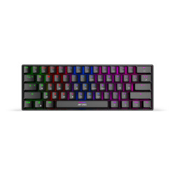 Ant Esports MK1300 Mini Wired 60% Mechanical Gaming Keyboard with Red Switches, Multicolour Backlit